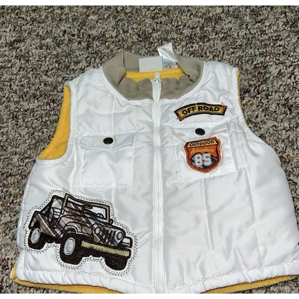 boys toddler 12 month vest Little Rebels Baby Puffer Jeep Patch Sleeveless